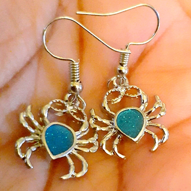 Blue Opalcrab Earrings